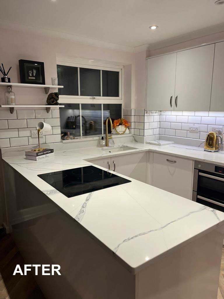 Kitchen Worktop Replacement Picasso Staruario After Image